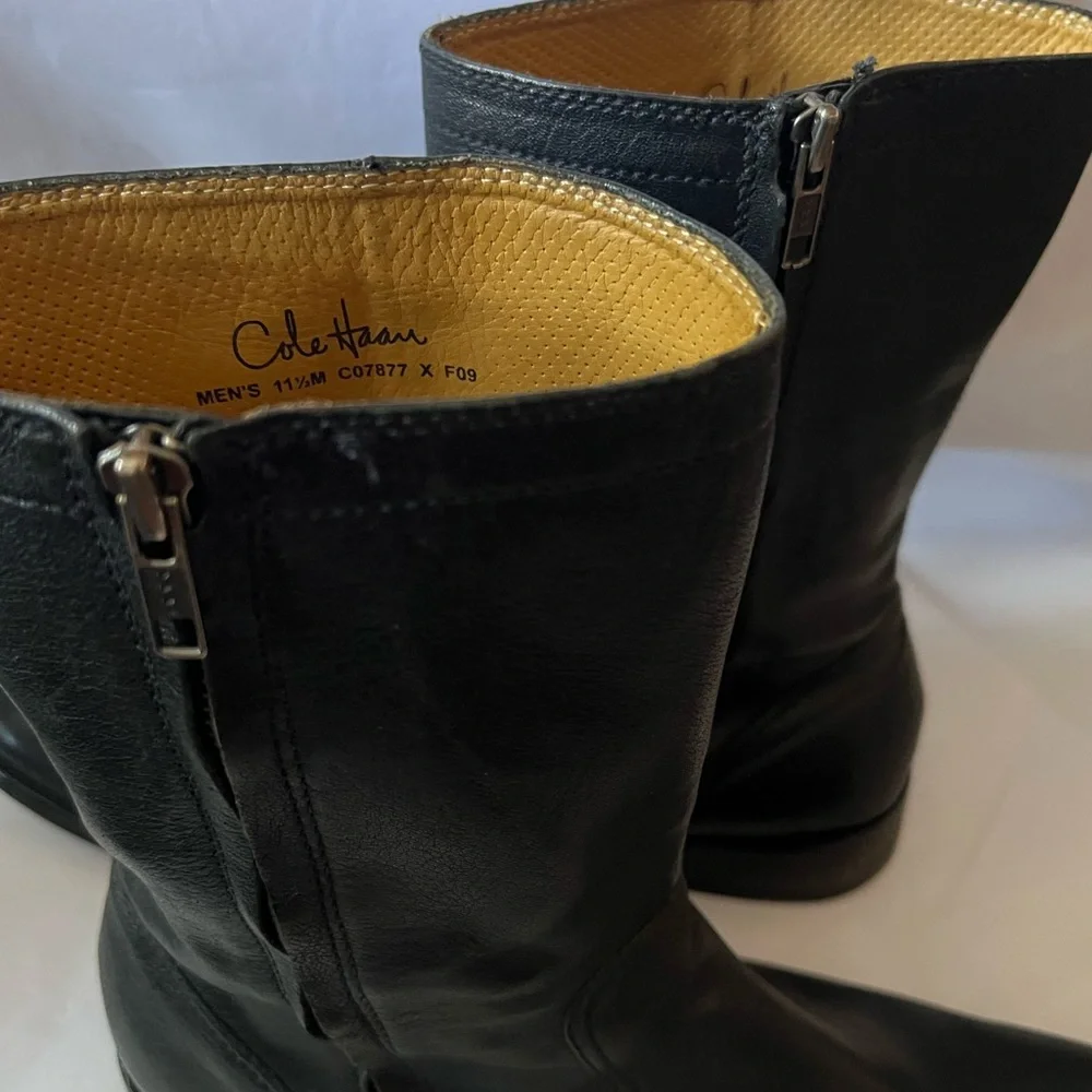 Cole Haan Black Leather Men's Boots Size 11.5 - Picture 3 of 13